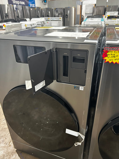 Samsung - Bespoke AI Laundry Combo 5.3 Cu. Ft. All-in-One Washer with Super Speed and Ventless Heat Pump Electric Dryer - Dark Steel