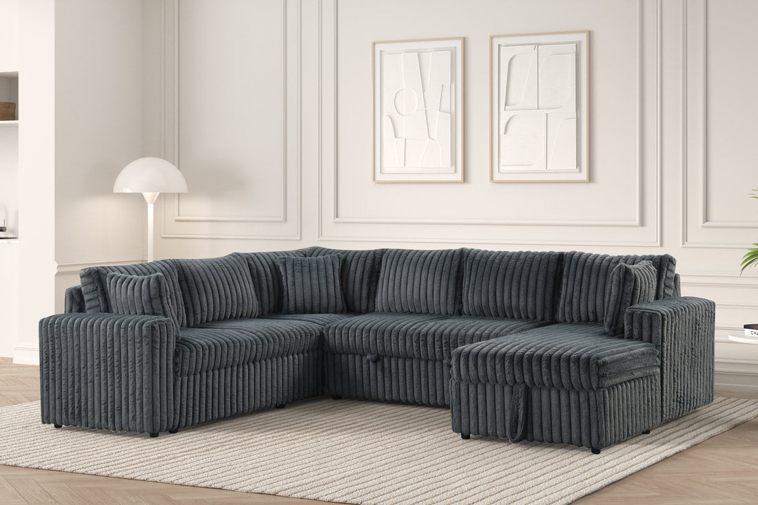 Forever Charcoal Sectional With Pull-Out Bed **NEW ARRIVAL**