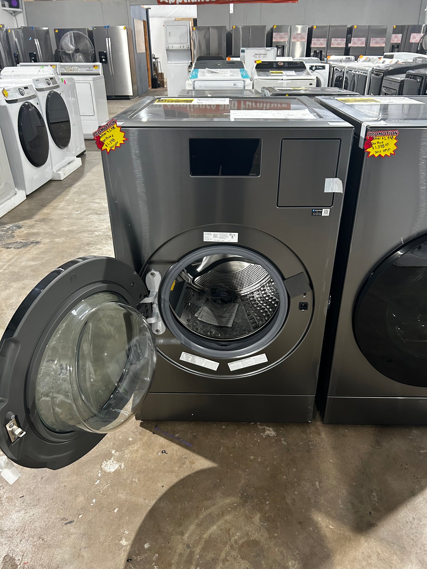 Samsung - Bespoke AI Laundry Combo 5.3 Cu. Ft. All-in-One Washer with Super Speed and Ventless Heat Pump Electric Dryer - Dark Steel
