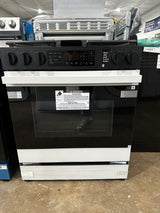 Scrastch and Dent-Bespoke 30 in. 6.0 cu. ft. 5 Burner Smart Slide-In Gas Range with Air Fry & Safety Knobs in White Glass