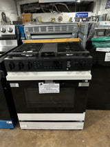 Scrastch and Dent-Bespoke 30 in. 6.0 cu. ft. 5 Burner Smart Slide-In Gas Range with Air Fry & Safety Knobs in White Glass