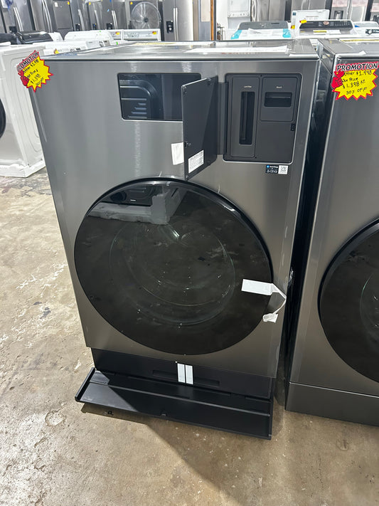 Samsung - Bespoke AI Laundry Combo 5.3 Cu. Ft. All-in-One Washer with Super Speed and Ventless Heat Pump Electric Dryer - Dark Steel