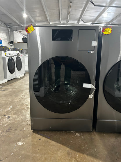 Samsung - Bespoke AI Laundry Combo 5.3 Cu. Ft. All-in-One Washer with Super Speed and Ventless Heat Pump Electric Dryer - Dark Steel