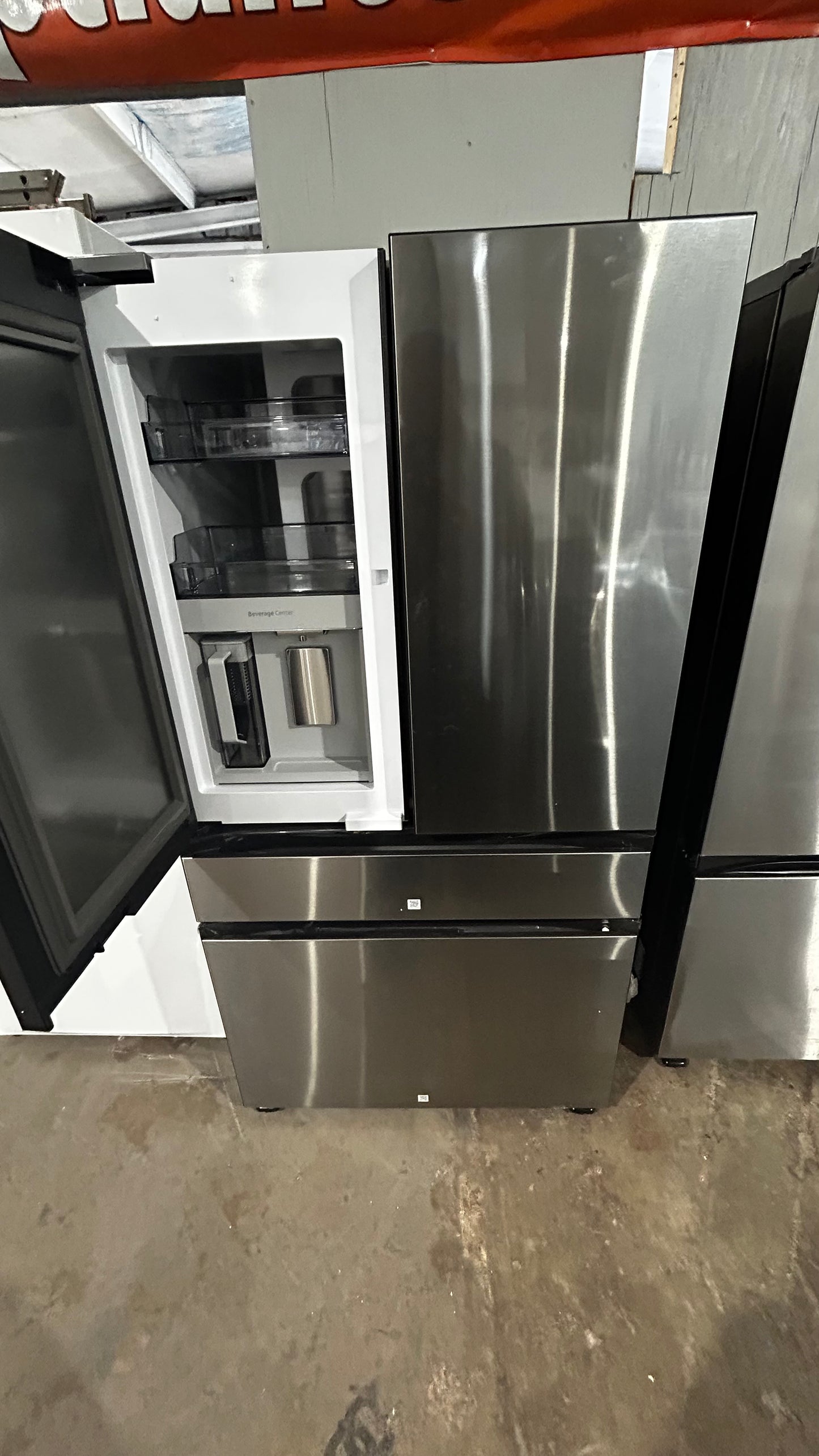 Samsung - Bespoke 29 cu. ft 4-Door French Door Refrigerator with Beverage Center - Stainless steel