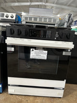 Scrastch and Dent-Bespoke 30 in. 6.0 cu. ft. 5 Burner Smart Slide-In Gas Range with Air Fry & Safety Knobs in White Glass