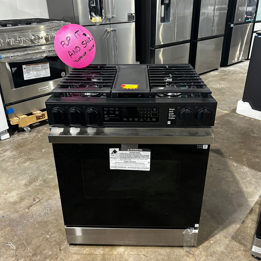 Samsung - Bespoke 6.0 Cu. Ft. Slide-In Gas Range with Air Fry - Stainless Steel